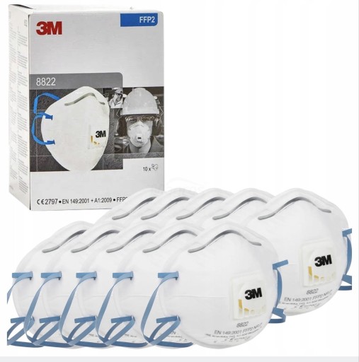 Zdjęcie oferty: 10 x Maseczka Półmaska Filtrująca Koronawirus SARS-CoV-23 3M 8822 FFP2 NR D