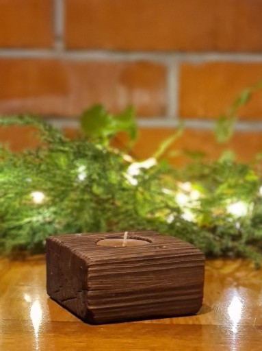 Zdjęcie oferty: Świecznik z Drewna, ręcznie robiony, palony
