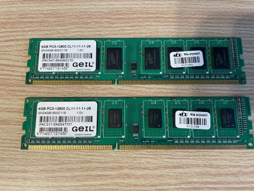 Zdjęcie oferty: RAM GEIL DDR3 8GB (2x4GB) 1600MHz 12800U