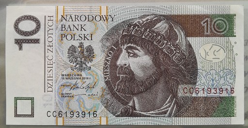 Zdjęcie oferty: 10 złotych 2016 rok ser. CC 6193916 ( RADAR )