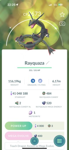 Zdjęcie oferty: Pokemon GO - Shiny Rayquaza LEGENDA (wymiana)