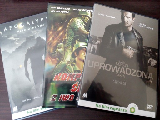 Zdjęcie oferty: Filmy na DVD - Apocalypto, Uprowadzona, Kompania..