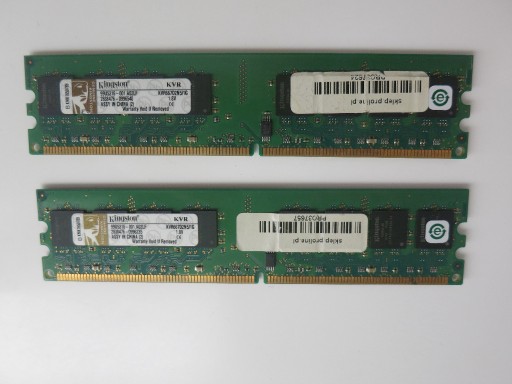 Zdjęcie oferty: Pamięć RAM 2GB, Kingston DDR2 KVR667D2N5/1G 2szt