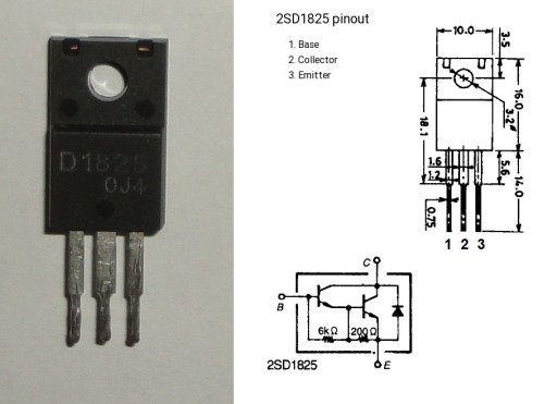 Zdjęcie oferty: Tranzystor D1825 2SD1825 TO220F NPN DARLINGTON 70V 4A 20W  