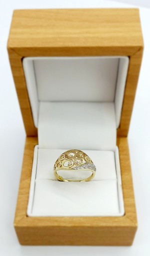 Zdjęcie oferty: Złoty pierścionek, cyrkonie, p.585, r.19,5