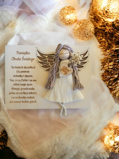 Zdjęcie oferty: Pamiątka na chrzest tabliczka z aniołkiem