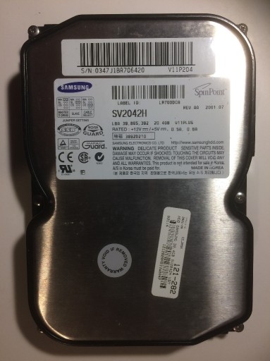 Zdjęcie oferty: Dysk IDE ATA 20GB Samsung SV2042H + taśma