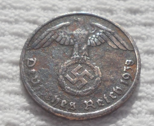 Zdjęcie oferty: III Reich 1 reich fenig reichspfennig 1938 A