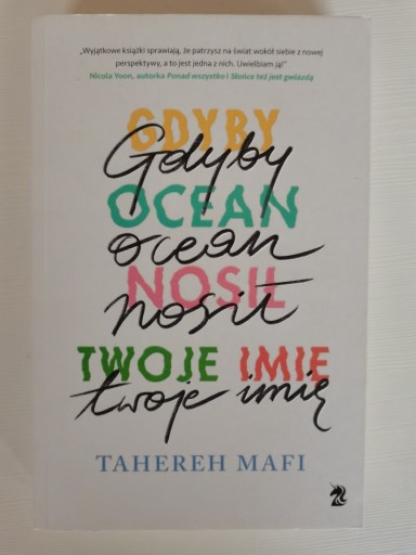 Zdjęcie oferty: Gdyby ocean nosił twoje imię- Tahereh Mafi