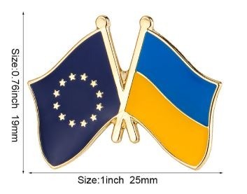 Zdjęcie oferty: Flaga Unia Europejska Ukraina pin przypinka