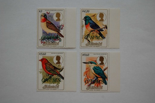 Zdjęcie oferty: Aitutaki Sw 34-37** ptaki /official stamps/