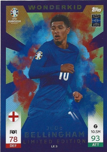 Zdjęcie oferty: TOPPS MATCH ATTAX EURO 2024 LIMITED BELLINGHAM LE3