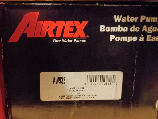 Zdjęcie oferty: Pompa wody AW932 Airtex Ford 5.8/351 np. Mustang