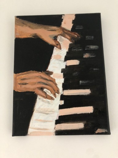 Zdjęcie oferty: obraz olejny ręce na fortepianie