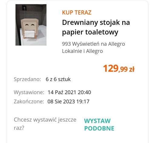 Zdjęcie oferty: Drewniany stojak na papier toaletowy