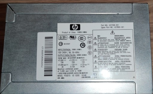 Zdjęcie oferty: Zasilacz HP PS-6361-02 365W 