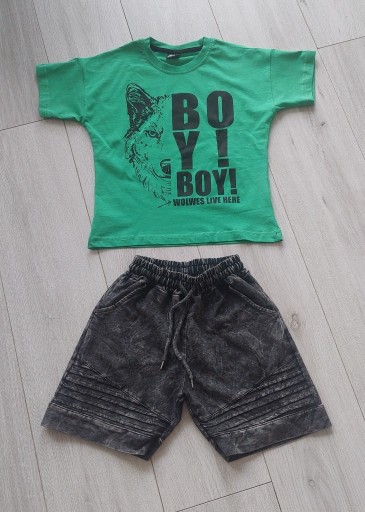 Zdjęcie oferty: Komplet Boy bluzka+spodenki dekatyzowane 158/164
