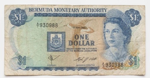 Zdjęcie oferty: Bermudy 1 dolar  1984 P.28 ELŻBIETA II