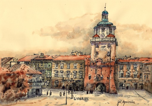 Zdjęcie oferty: obraz w techn. akwarela - 21 x 30 cm Lublin