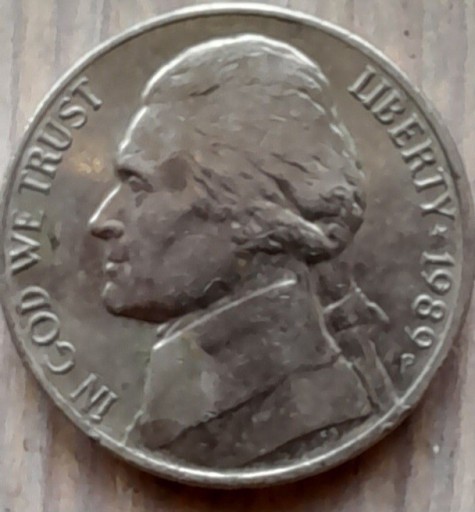 Zdjęcie oferty: Moneta five cents 1989 r. T.  Jefferson