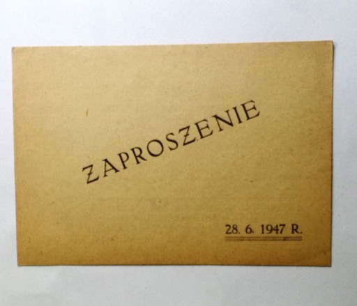 Zdjęcie oferty: Zaproszenie z 28 czerwiec 1947 ZABAWA TANECZNA