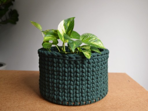 Zdjęcie oferty: koszyk ze sznurka bawełnianego zielony