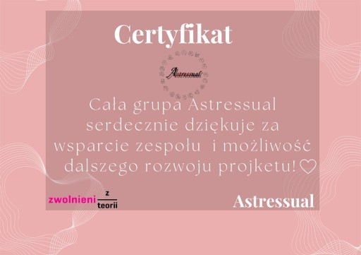 Zdjęcie oferty: Imienny Certyfikat- wesprzyj Astressual