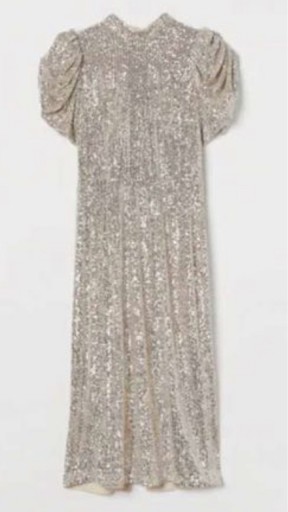 Zdjęcie oferty: H&M złota cekinowa sukienka bufki cekiny L 40