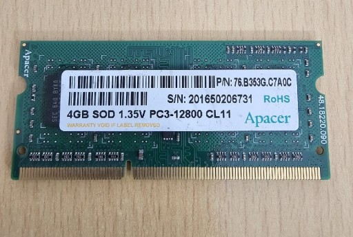 Zdjęcie oferty: Pamięć RAM 4GB DDR3 CL 11 1.35V