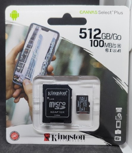 Zdjęcie oferty: Karta pamięci MicroSD Kingston 512gb 100 mb/s z ad