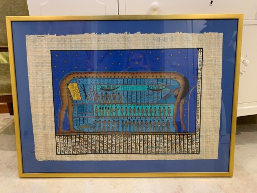 Zdjęcie oferty: Oryginalny egipski papirus w oprawie z ramą