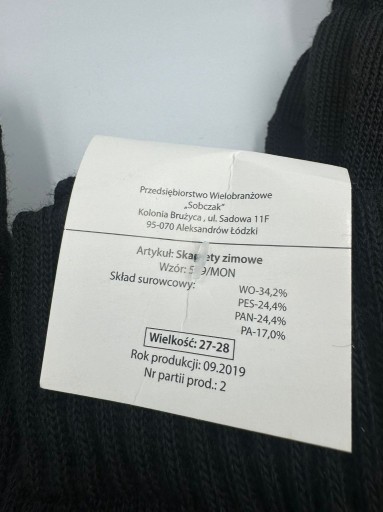 Zdjęcie oferty: 3PAK Skarpety wojskowe zimowe 539/MON 27-28