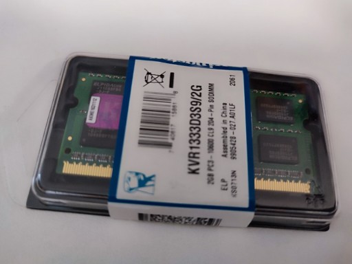 Zdjęcie oferty: Pamięć RAM DDR3, 2GB, Kingston do laptopa nowa