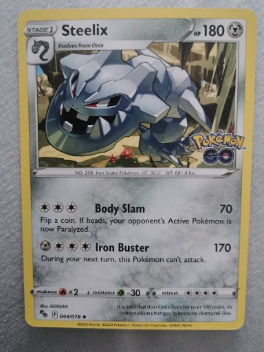 Zdjęcie oferty: Steelix 044/078 PGO / Karty Pokemon 