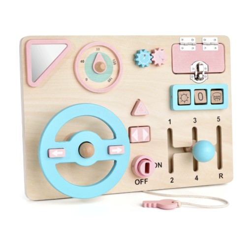 Zdjęcie oferty: Drewniana Tablica Manipulacyjna Sensoryczna Kierownica Montessori