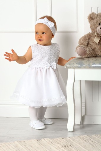 Zdjęcie oferty: Migotka biała sukienka do chrztu rozmiar 74