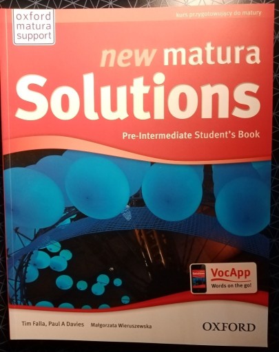 Zdjęcie oferty: New Matura Solutions. Pre-Intermediate.