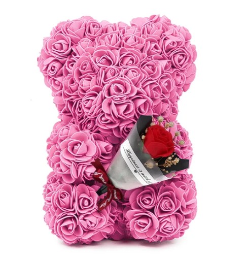 Zdjęcie oferty: Miś z Róż na Prezent 25cm Różowy