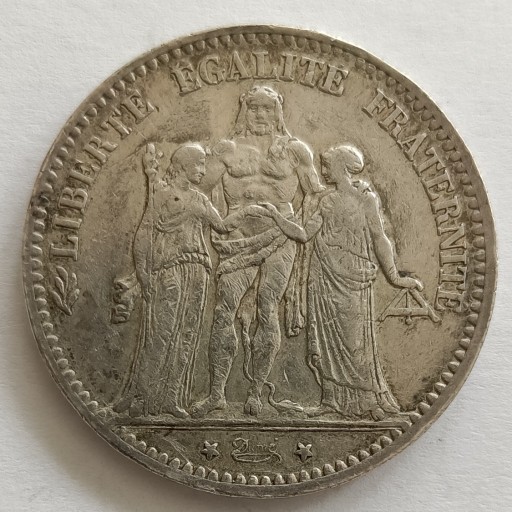 Zdjęcie oferty: Francja 5 franków 1875 r. - srebro