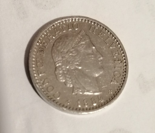 Zdjęcie oferty: 20 rappenów, 1984 r., Szwajcaria, moneta