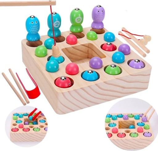 Zdjęcie oferty: Zabawka edukacyjna Montessori drewniana Wędkarstwo