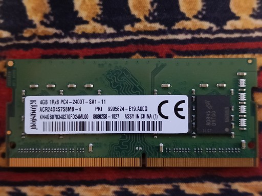 Zdjęcie oferty: Pamięć RAM Kingstone 4 GB 1Rx8 PC4 DDR4