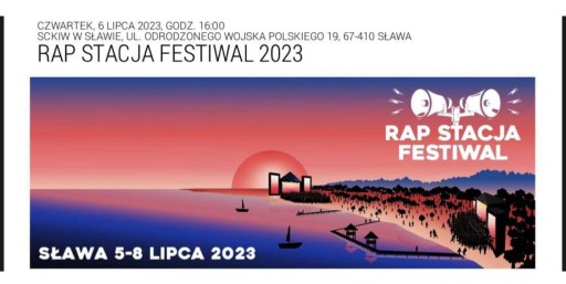 Zdjęcie oferty: Rap Stacja Festiwal 2023 Sławno 3-dniowy karnet 