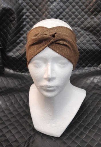 Zdjęcie oferty: Opaska na głowę do włosów damska turban brązowa 