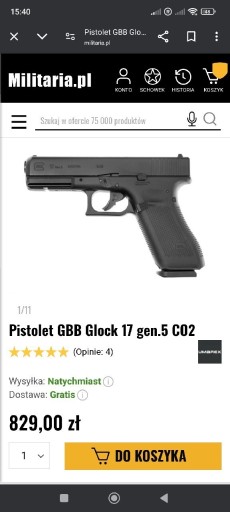 Zdjęcie oferty: Glock 17 Gen 5 Umarex CO2 6mm asg + kabura 