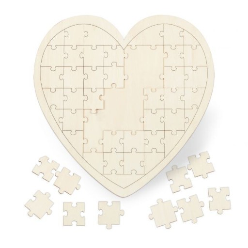 Zdjęcie oferty: Drewniane duże serce puzzle księga gości 