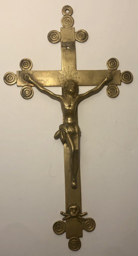 Zdjęcie oferty: Krzyż mosiądz huculski barok XVIII w. # 155