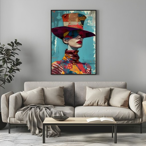 Zdjęcie oferty: Plakat dekoracyjny 30x40cm -Kobieta w kapeluszu 4