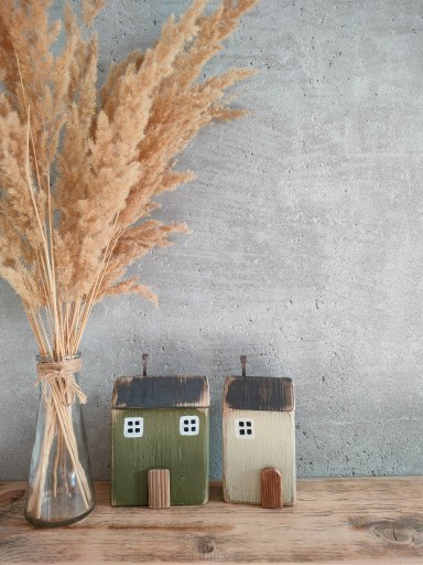 Zdjęcie oferty: ZESTAW 2 domki Drewniany domek khaki i beż dekoracja