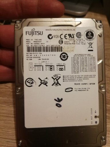 Zdjęcie oferty: DYSK 2.5 Fujitsu 40 GB ATA